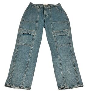 Abercrombie 90s Straight Ultra High Rise Curve Love Jeans Light Wash 31/12S